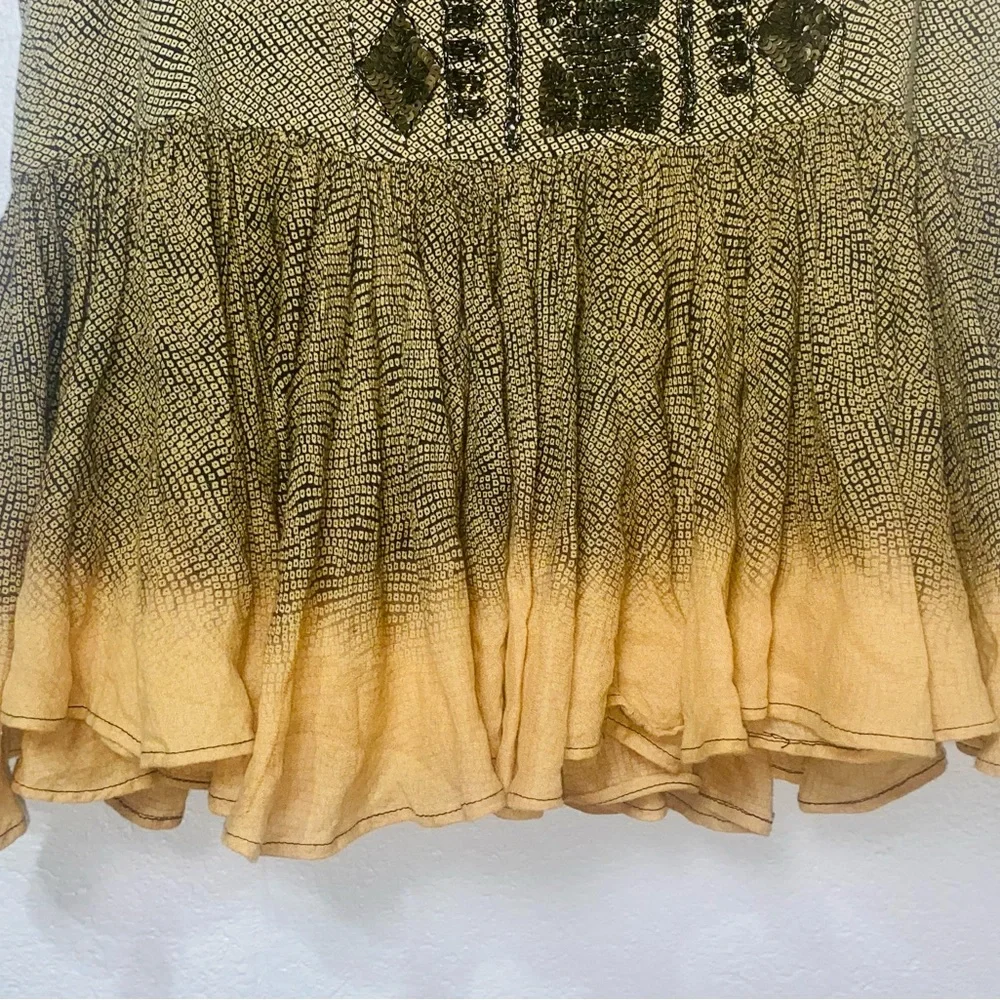 Anthropologie Akemi + Kin Hand-Beaded Swing Tank Peplum Ruffle Size M - Picture 8 of 11